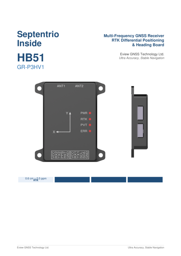 HB51 GR-P3HV1 Anti-Jamming GNSS RTK Heading Board
