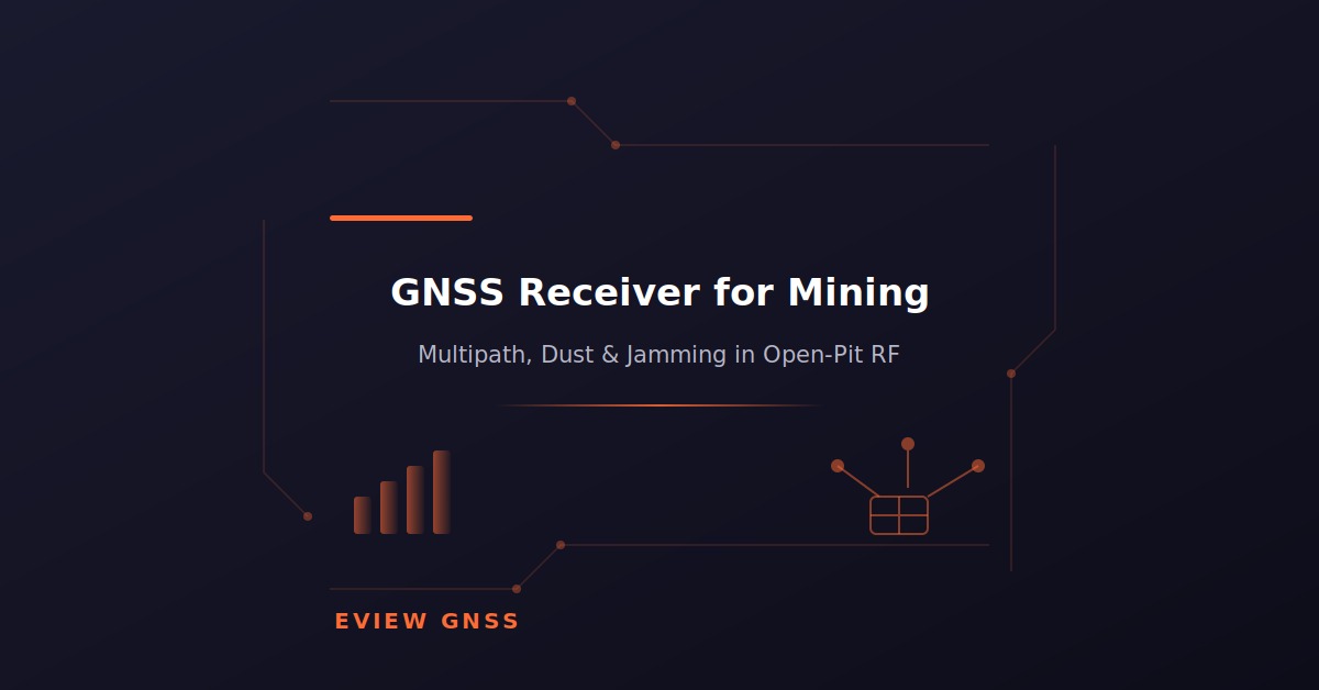 GNSS receiver for mining: rugged RTK receiver with AIM+ anti-jamming for open-pit haul trucks, drill rigs and machine control