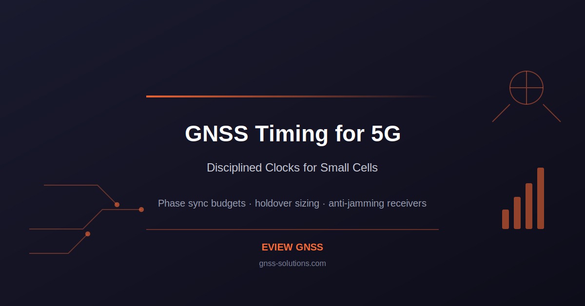 GNSS timing for 5G networks: phase sync budget, holdover sizing and anti-jamming receivers for small cells