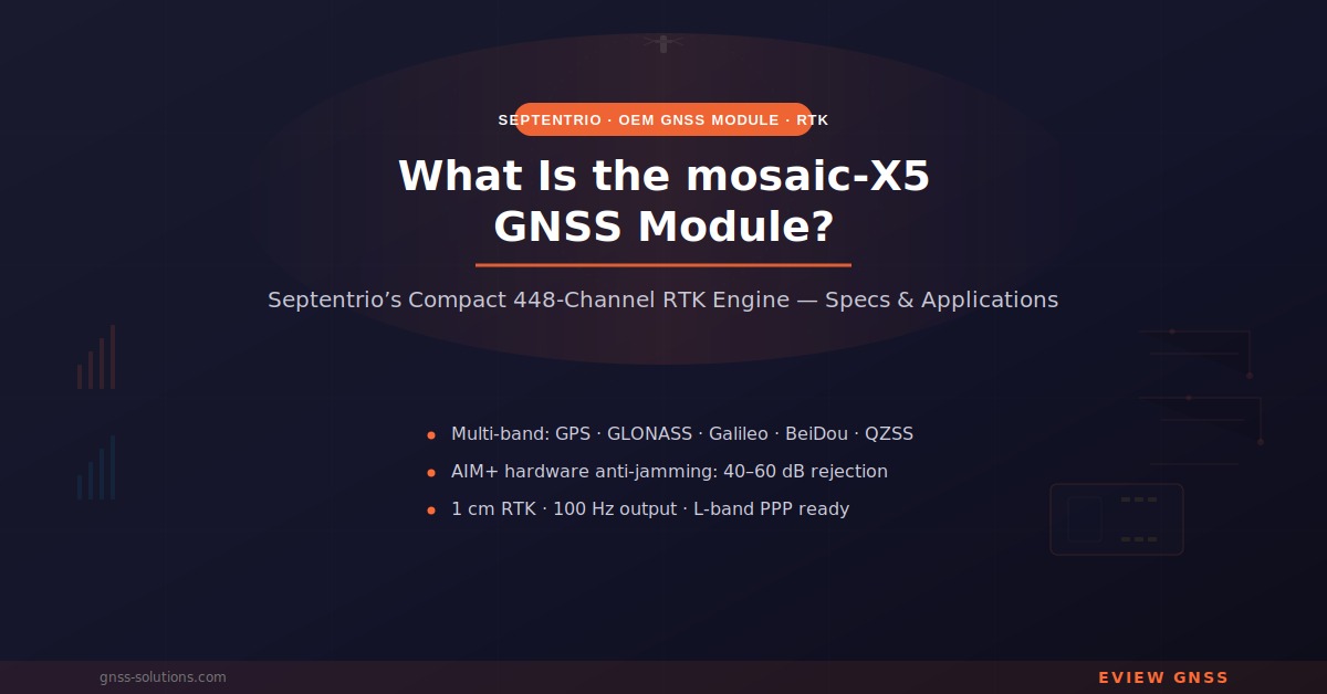 What is the mosaic-X5 GNSS module - Septentrio 448-channel compact OEM GNSS receiver module with AIM+ anti-jamming, RTK and L-band PPP