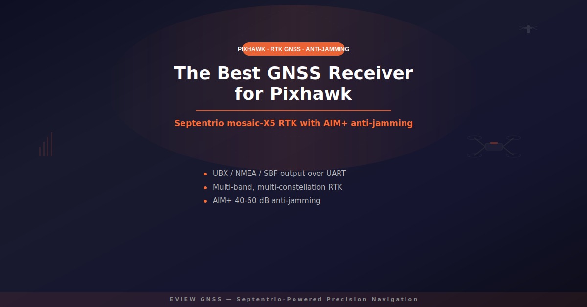 Best GNSS receiver for Pixhawk - Septentrio mosaic-X5 RTK with AIM+ anti-jamming, multi-band multi-constellation UART module