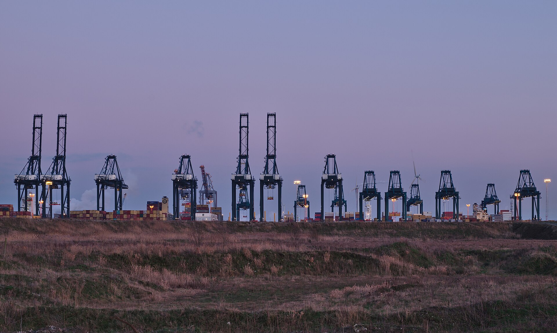 Container cranes at the MSC PSA European Terminal, Port of Antwerp