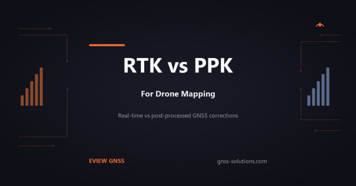 RTK vs PPK for drone mapping feature image - real-time vs post-processed GNSS corrections for centimetre-accurate drone survey data